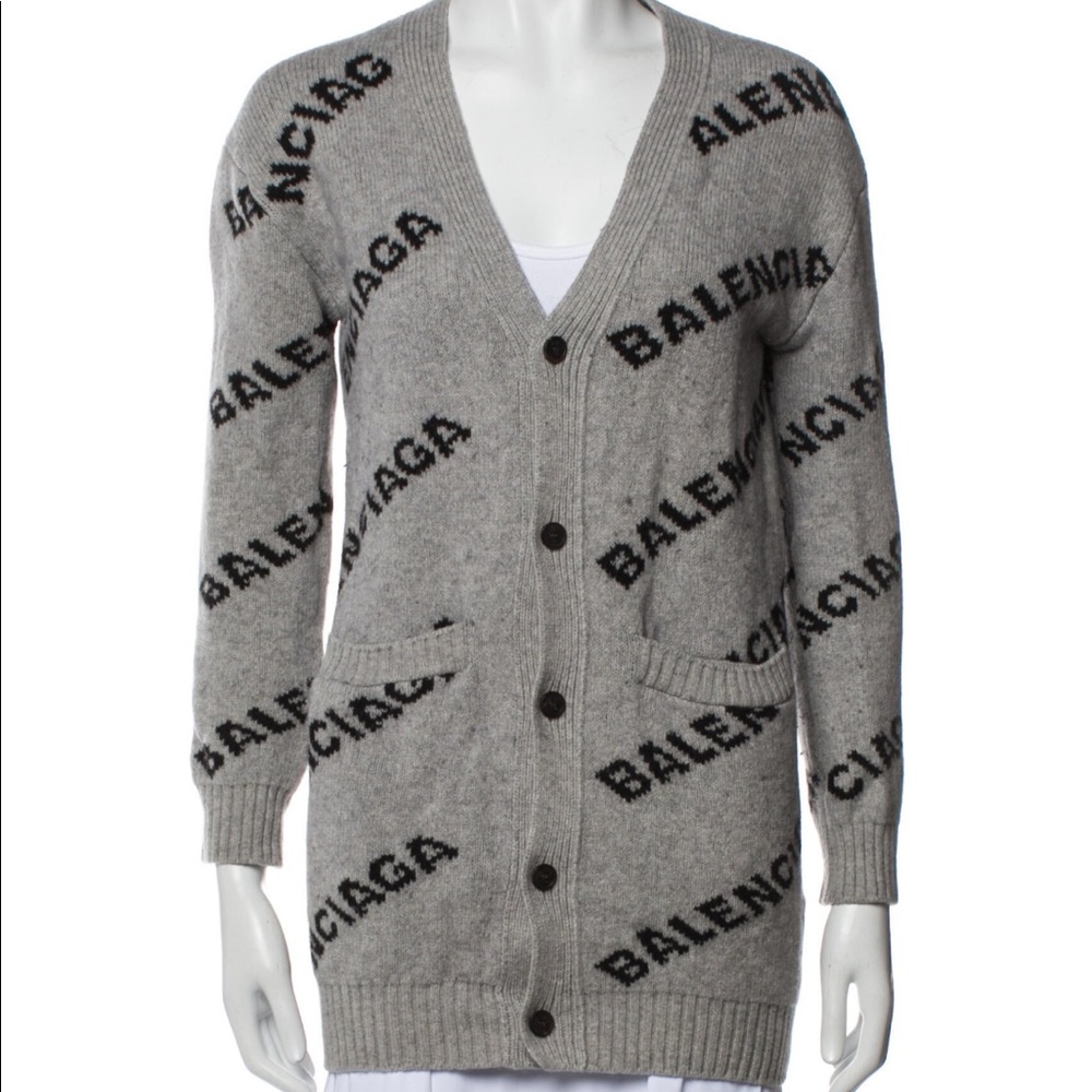 Balenciaga Logo Cardigan